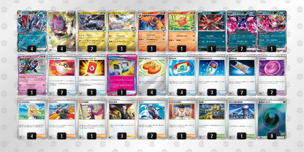 ベスト8 ゾロアークのデッキリスト