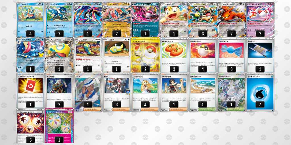 ベスト16 ゲッコウガ/ノココッチのデッキリスト