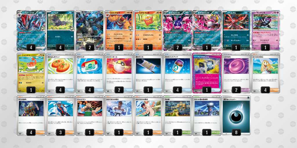 ベスト8 ゾロアークのデッキリスト
