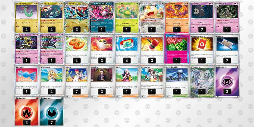 ベスト4 ボムドラパルトのデッキリスト